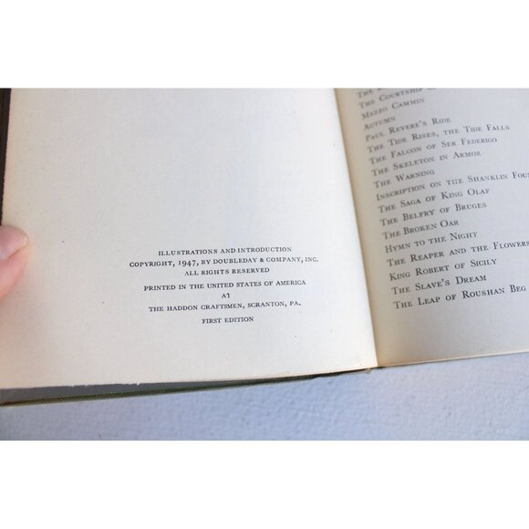 Vintage 1940s Book / "Favorite Poems of Henry Wadsworth Longfellow" - Picture 8 of 10